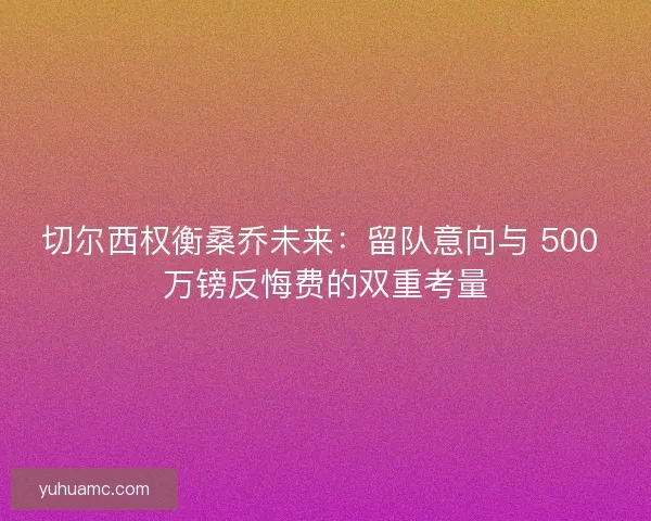 切尔西权衡桑乔未来：留队意向与 500 万镑反悔费的双重考量