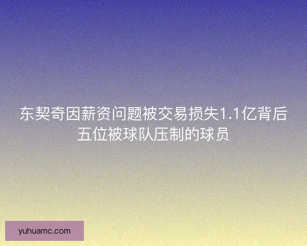 东契奇因薪资问题被交易损失1.1亿背后五位被球队压制的球员 东契奇因薪资问题被交易损失1.1亿背后五位被球队压制的球员